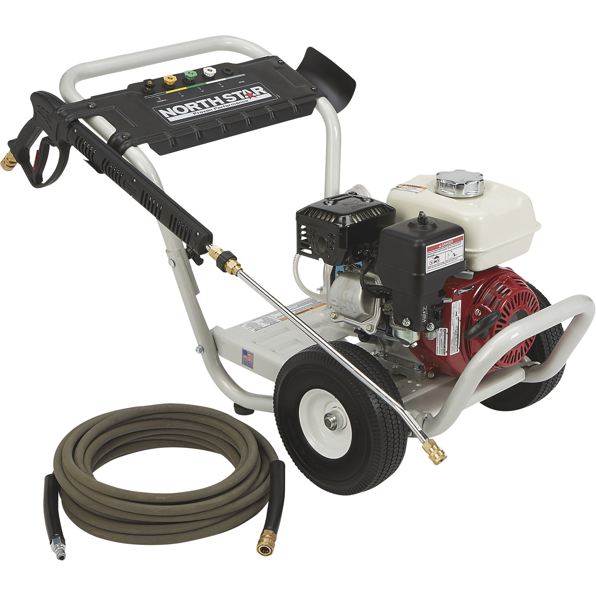 NorthStar Gas Cold Water Pressure Washer, 5000 PSI, 5.0 GPM, Honda Engine, Electric Start, Belt